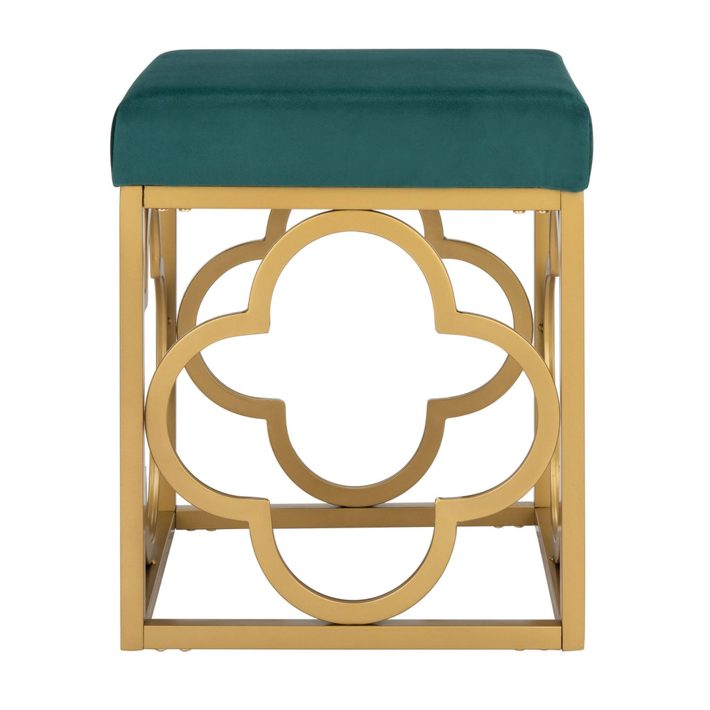 Creme Gold Square Ottoman F315