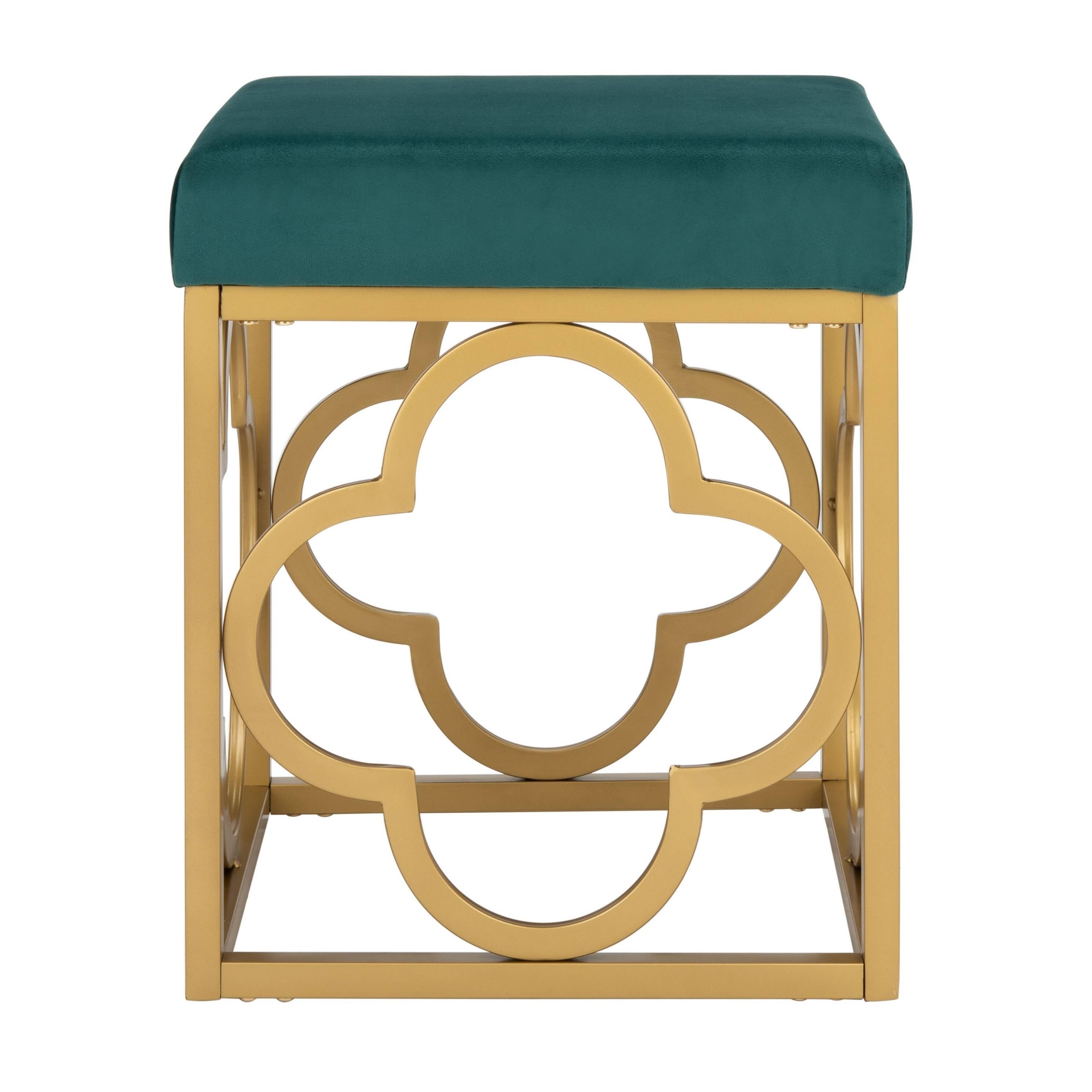 Creme Gold Square Ottoman F315