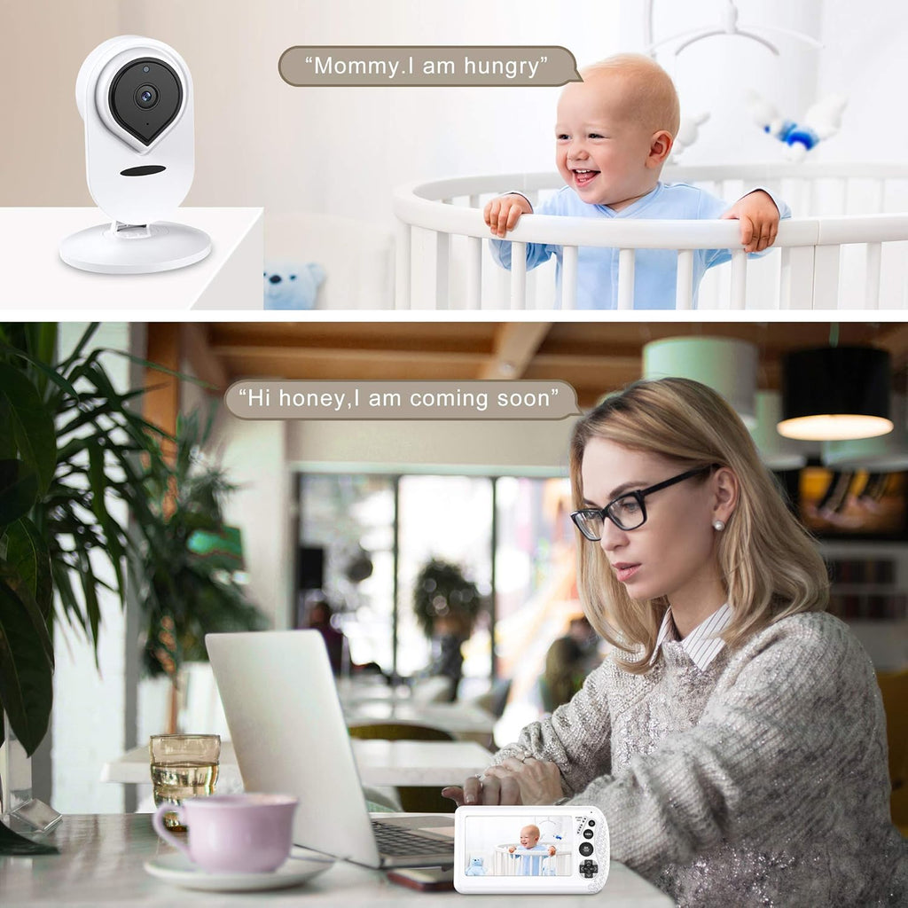 4.3 1080P HD Split-Screen Video Baby Monitor with 2 Cameras and Audio P96596