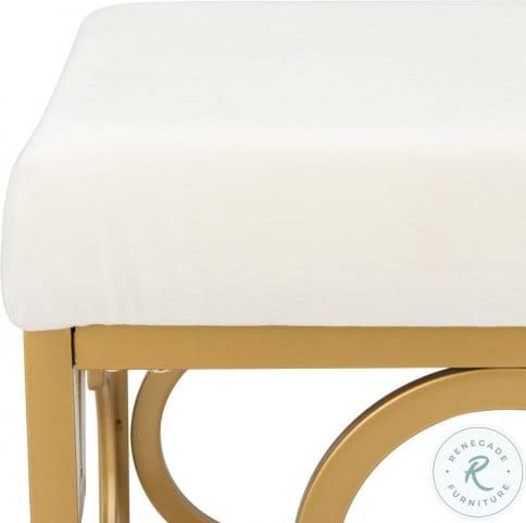 Creme Gold Square Ottoman F315