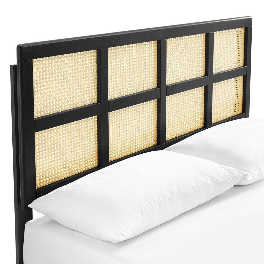 Black Queen Platform Bed with Splayed Legs V228096