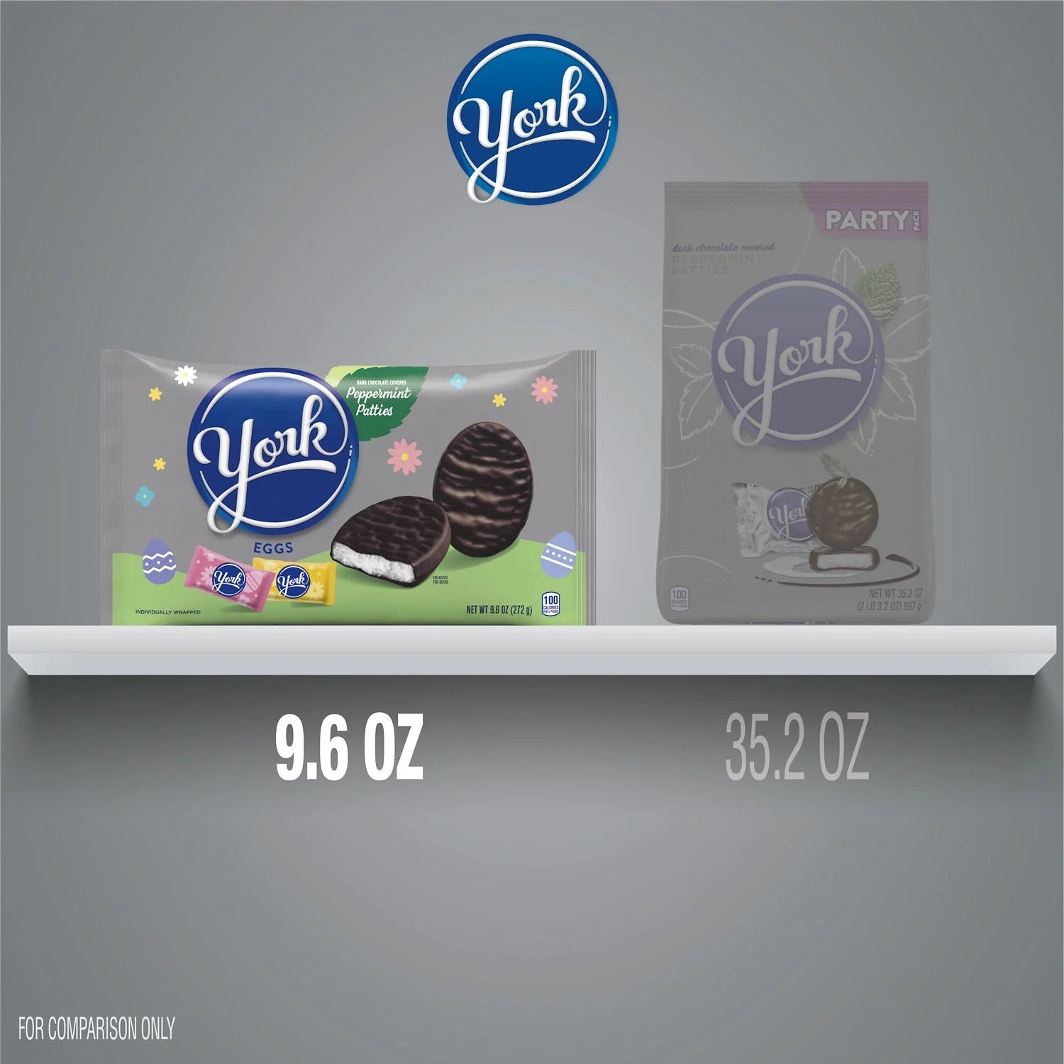Dark Chocolate Peppermint Patties Eggs Candy, Bag 9.6 oz I624060