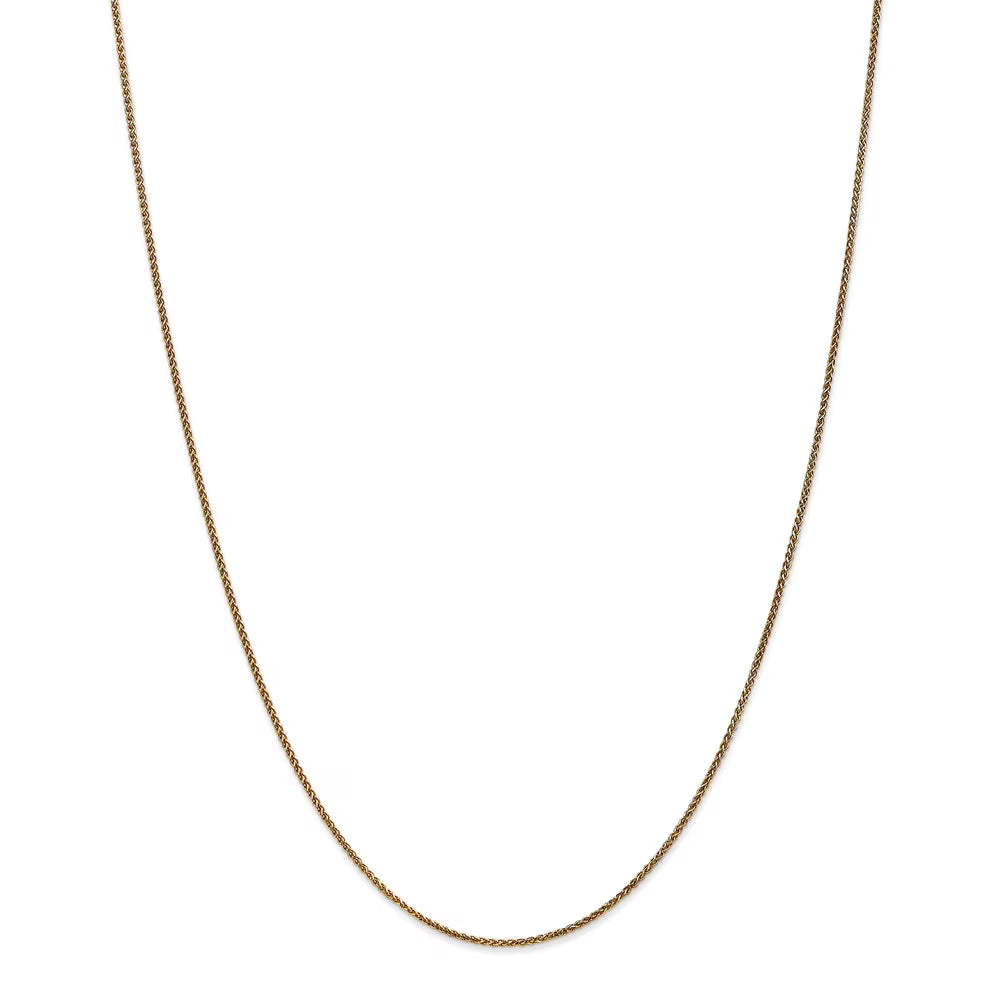 14kt Yellow Gold 1.2mm Diamond Cut Spiga Chain 20 inch Lobster Clasp B790