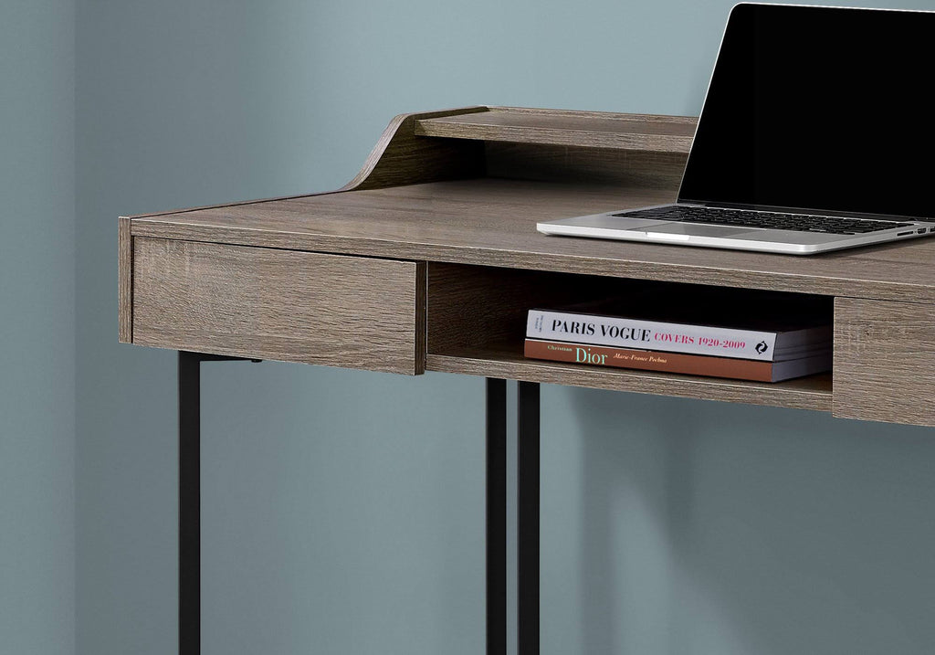Dark Taupe Black Metal Computer Desk M649706