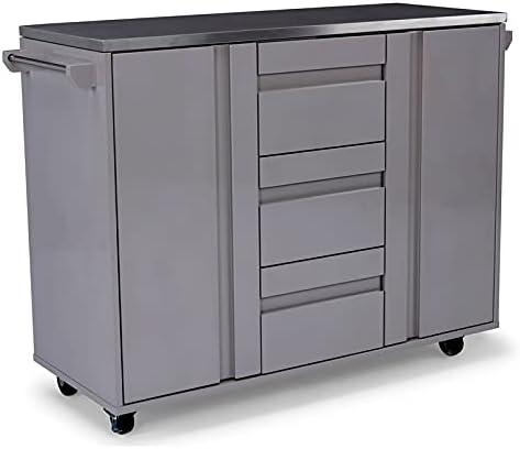 Gray Wood Kitchen Cart F85668