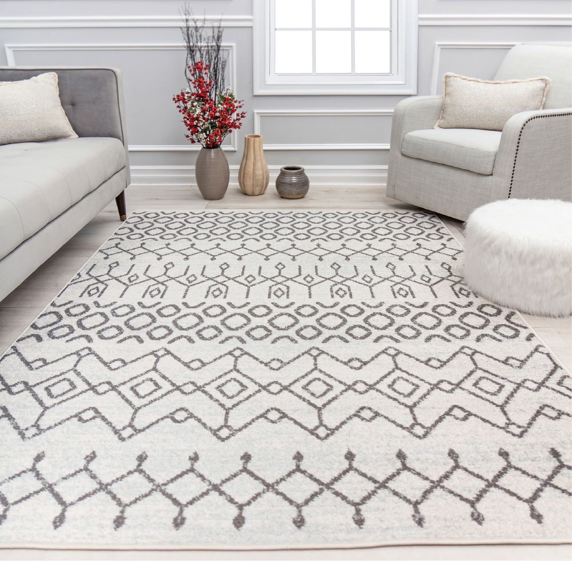 White Area Rug R824