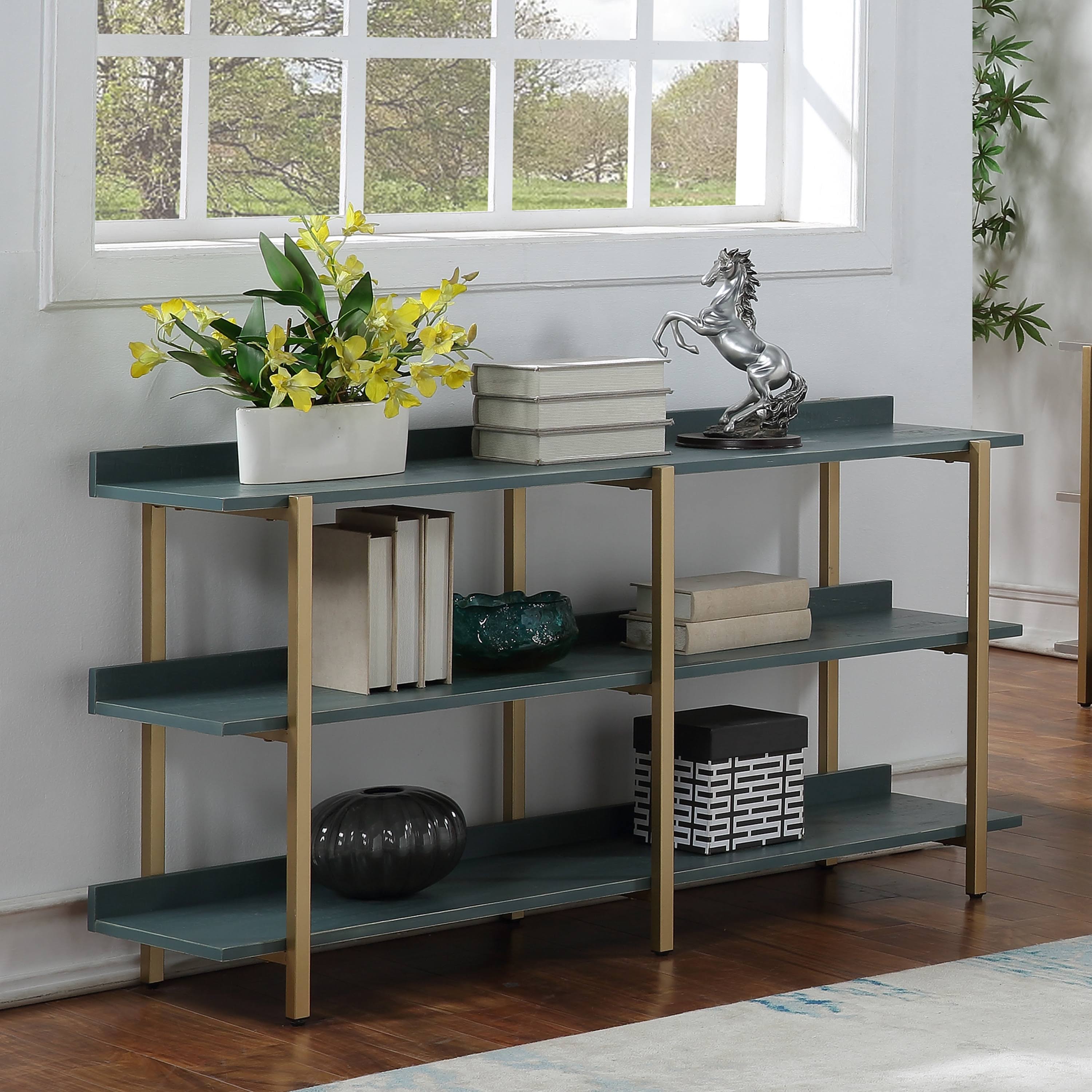 Gold Metal Wide Display Shelf K63457