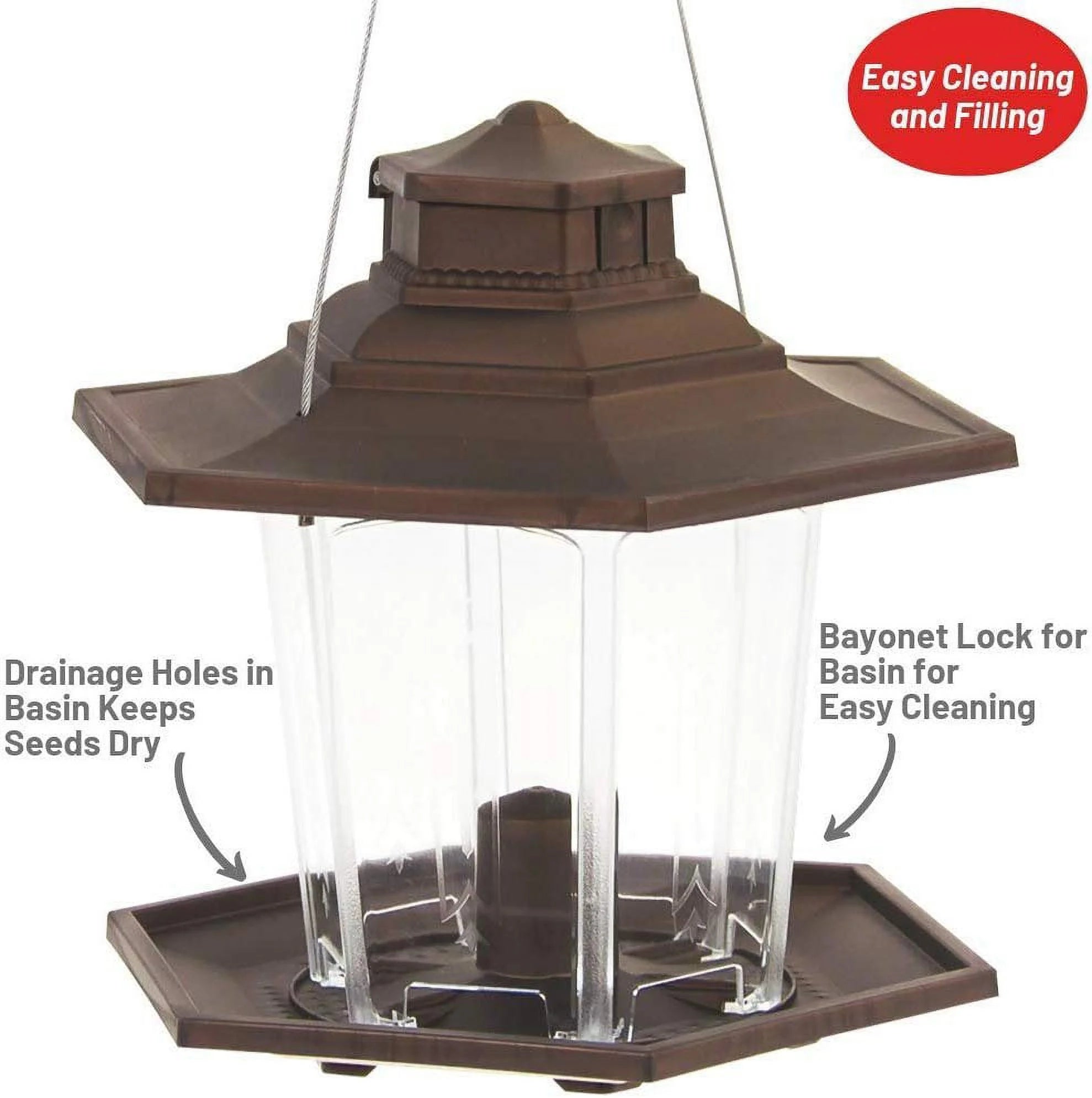 Brown Gazebo Wild Bird Feeder E901809