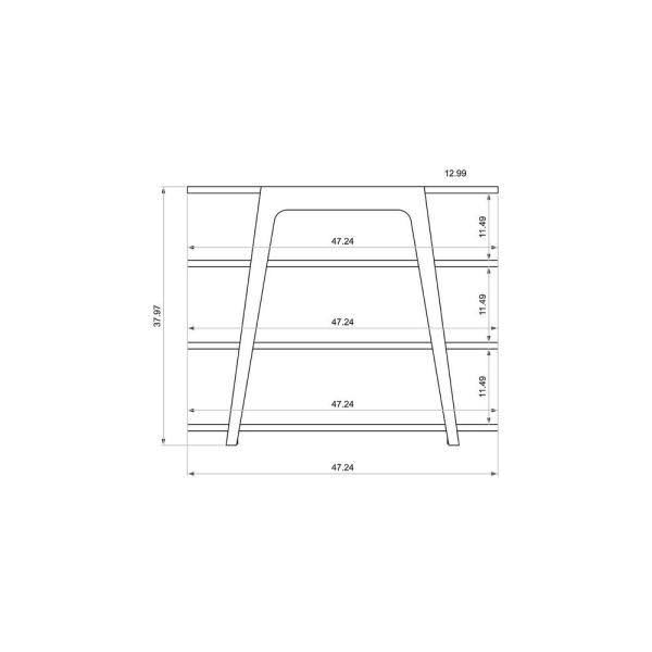 Watkins Grey Geometric 4-Shelf Ladder Bookcase F937326