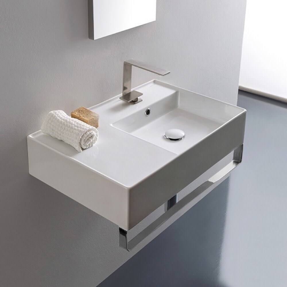 White Three Hole Bathroom Sink Z905