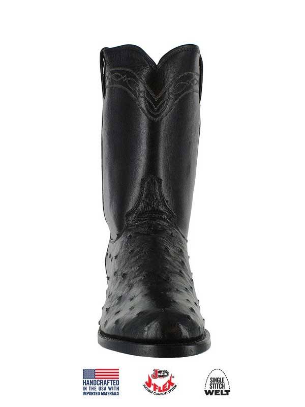 Black Full Quill Ostrich Boots V1535
