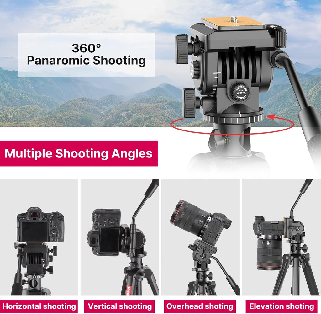 72" Heavy Duty Aluminum Tripod with Fluid Head, Pack of 2 C916
