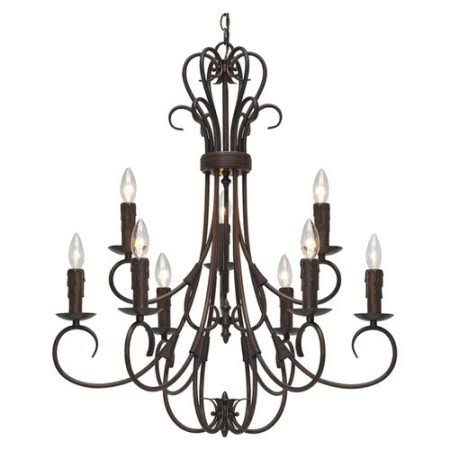 9-Light Candle Style Tiered Chandelier Rubbed Bronze P435