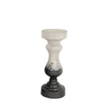 Glass Candle Holder White Black G112