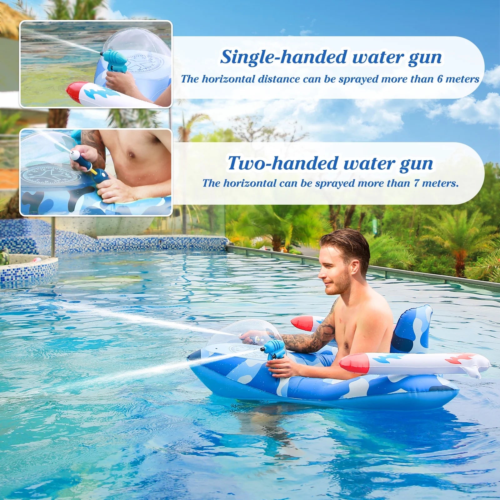 Inflatable Pool Float with Water Guns I42919