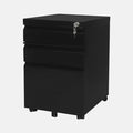 Black Metal 3-Drawer Mobile Vertical Filing Cabinet B722368