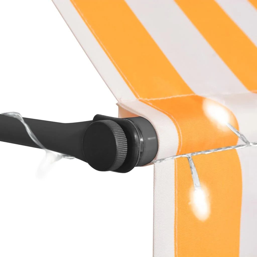 Manual Retractable Awning with 78.7" White and Orange G7780