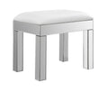 White Upholstered Vanity Stool W35852