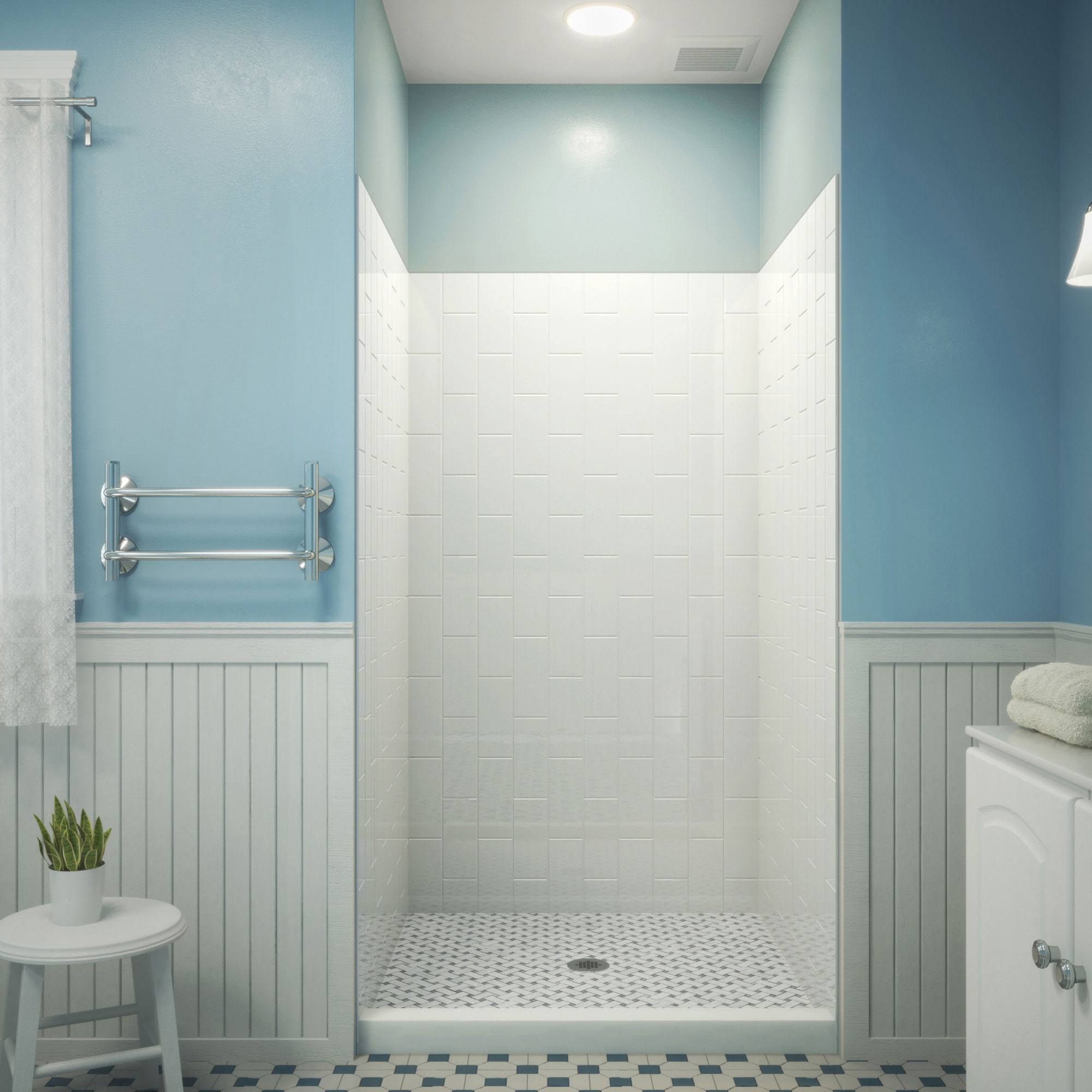 White Shower Backwalls Kit Q1917