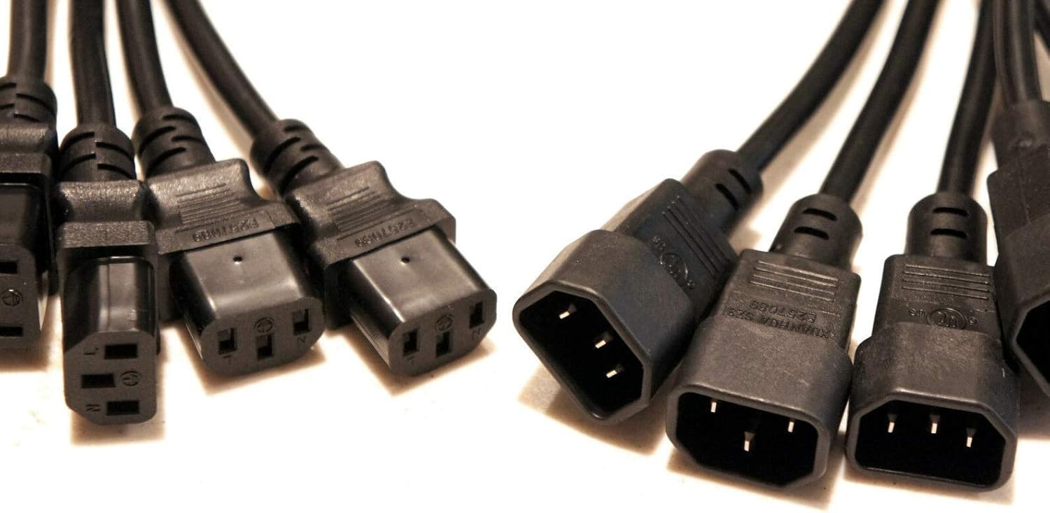 3 Foot IEC 320 NEMA C13 C14 10A 18AWG AC Power Cord F6678