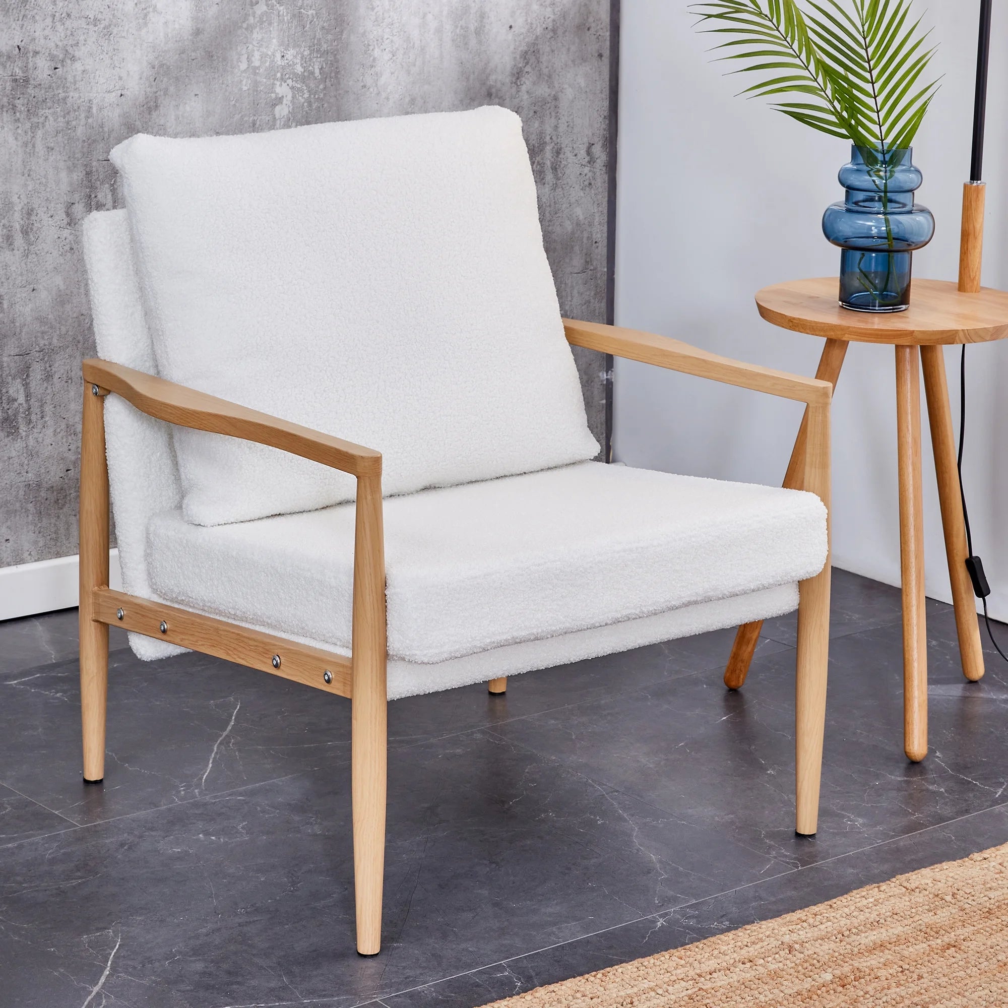 Modern Sofa Chair Set with Velvet Accent A84347
