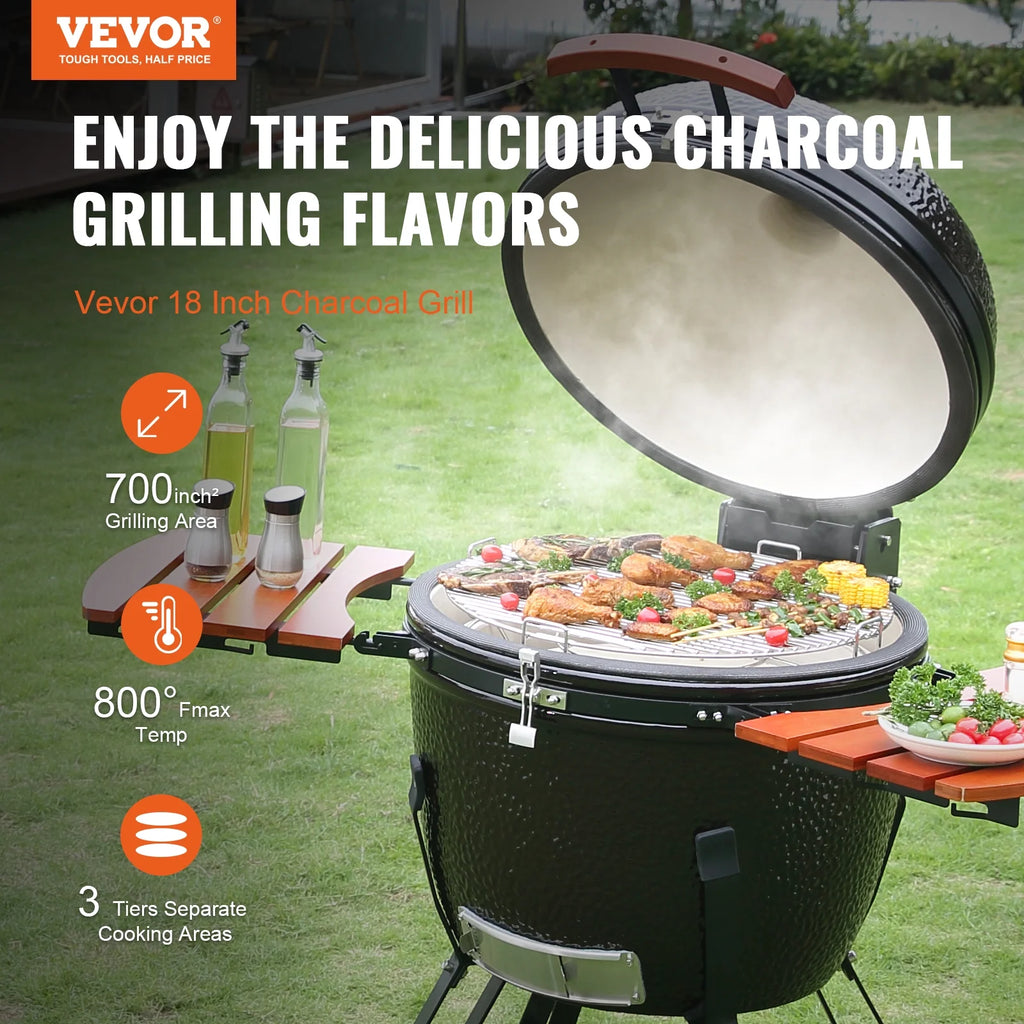 24" Ceramic Barbecue Grill Smoker Q17797
