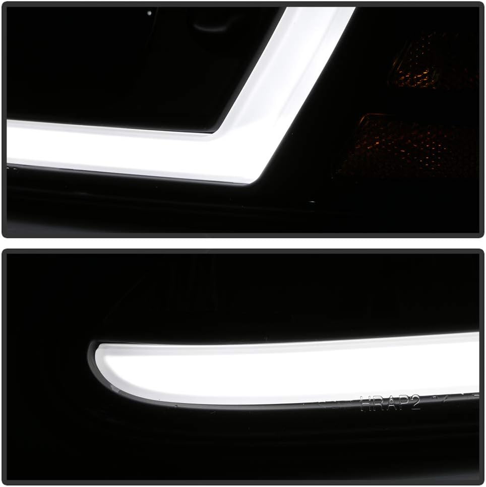 Black Housing LED Tube Headlights Headlamps Assembly V56217