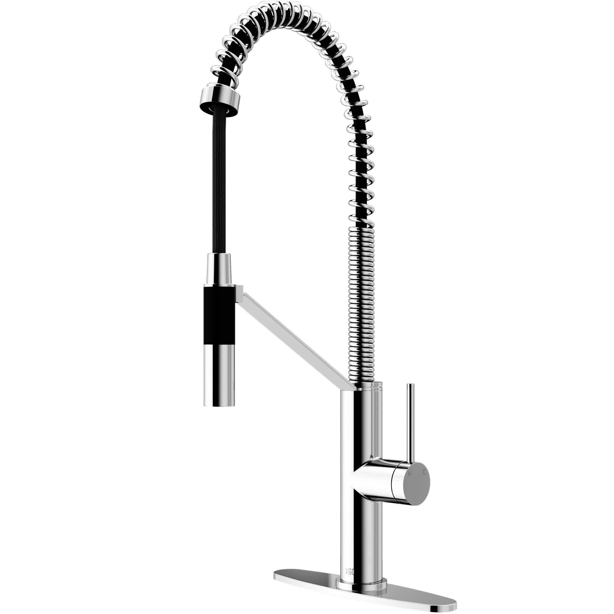 Chrome Magnetic Kitchen Faucet with Deck Plate J125