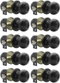 Black Keyless Passage Door Knobs Stainless Steel 5 Pack Q32718
