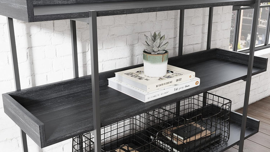 Black 3-Tier Bookcase S142
