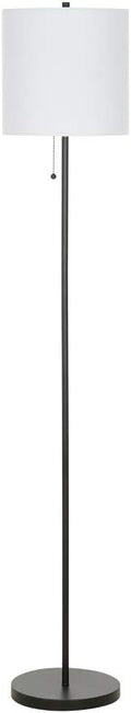 Brushed Nickel Metal Stick Floor Lamp with Pull Chain O42013