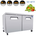 60" Commercial Stainless Steel Undercounter Work Top Refrigerator 18Cu.Ft F928