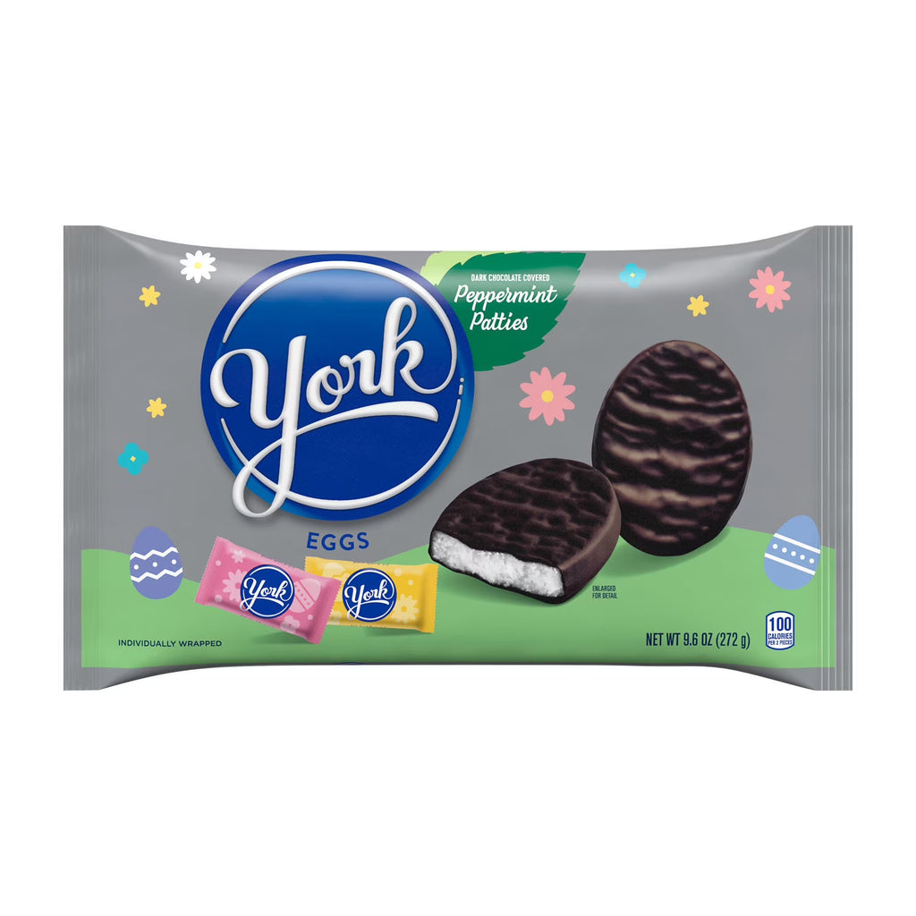 Dark Chocolate Peppermint Patties Eggs Candy, Bag 9.6 oz I624060