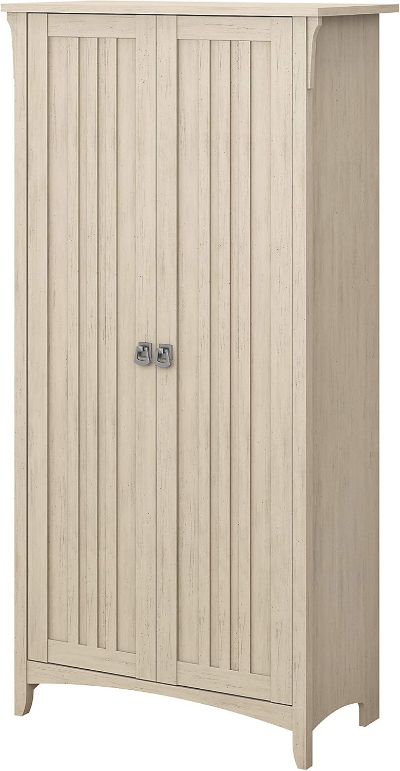Tall Storage Cabinet with Doors in Cape Cod Gray V55666
