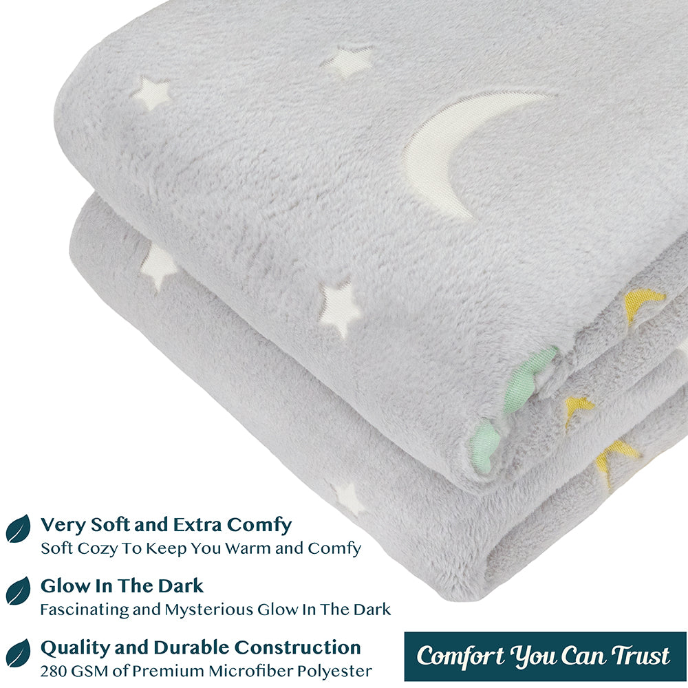 Glow in the Dark Soft Plush Fleece Blanket, 50x60 M66719