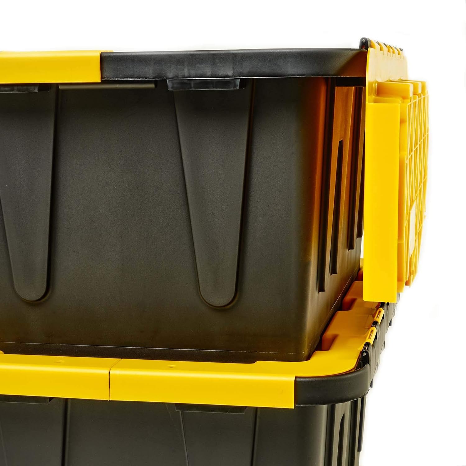 15 Gallon Plastic Storage Container, Black and Yellow, Pack of 6 H7313