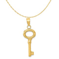 14K Yellow Gold Polished Key Pendant Charm with 10K Yellow Gold Rope Chain Necklace 16'' U677214
