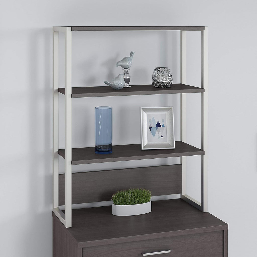 Storm Gray Bookcase Hutch V68822
