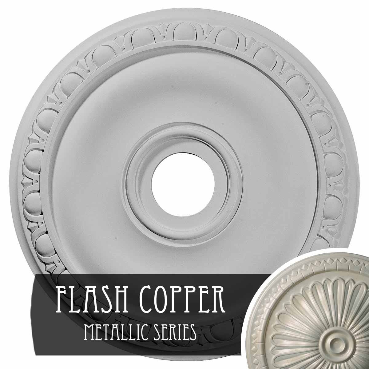 20x22OD x 3 5/8x22ID x 1x22P Ceiling Medallion, Hand-Painted Flash Copper K460