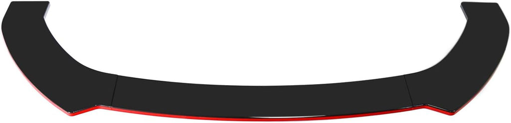 Black+Red Front Bumper Lip Splitters Winglets Canards H968869
