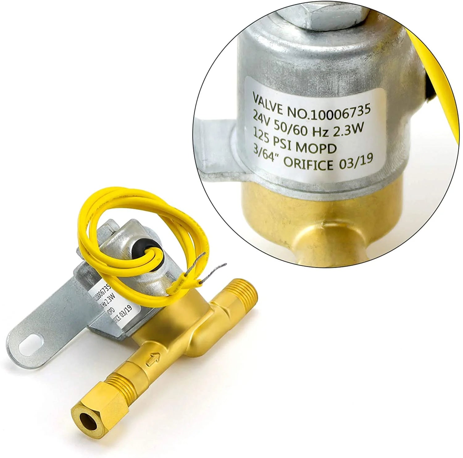 Solenoid Valve Brass 24V 2.3W 60Hz Yellow L9199