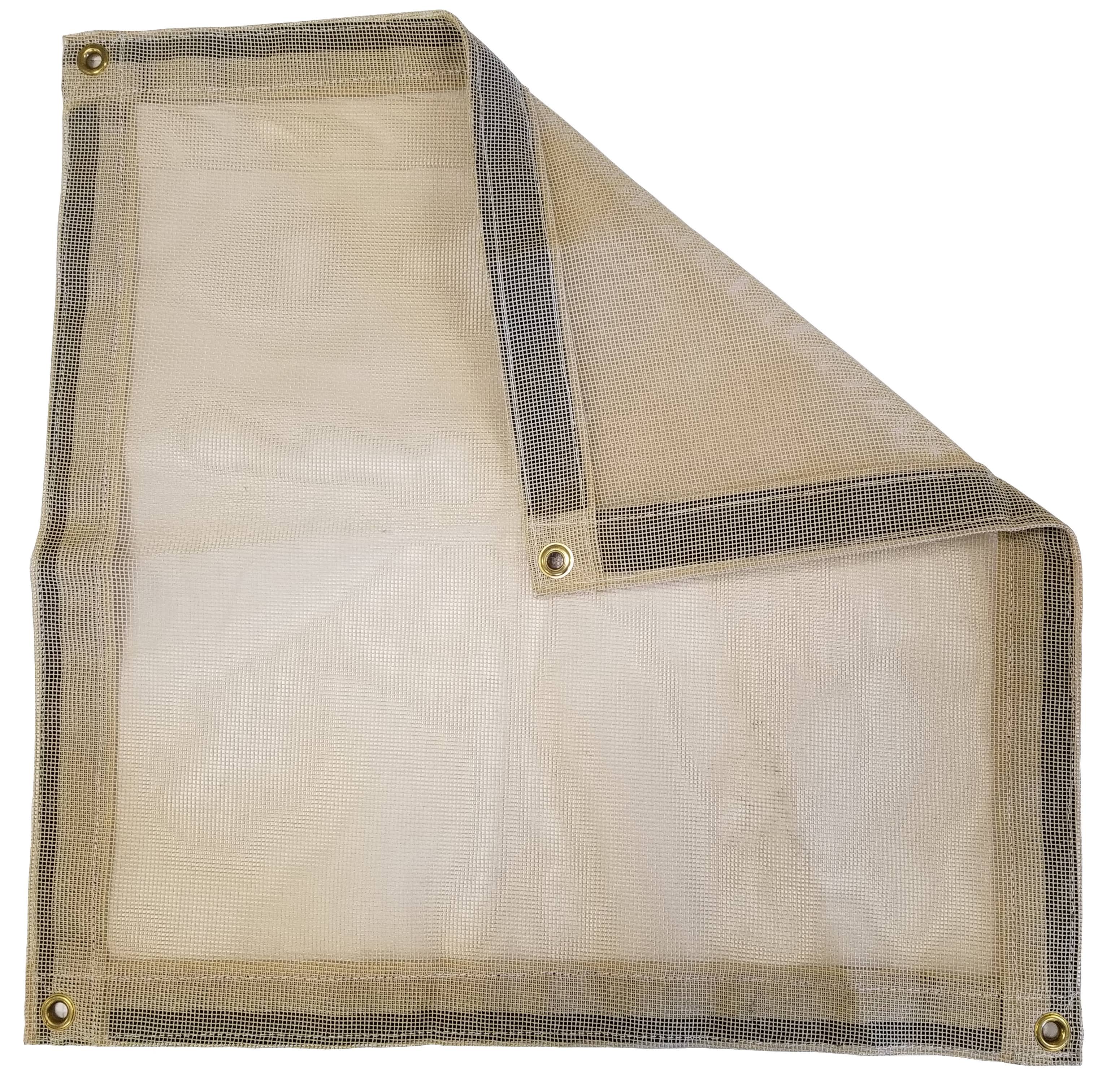Tan Vinyl Coated Mesh Tarp V418726