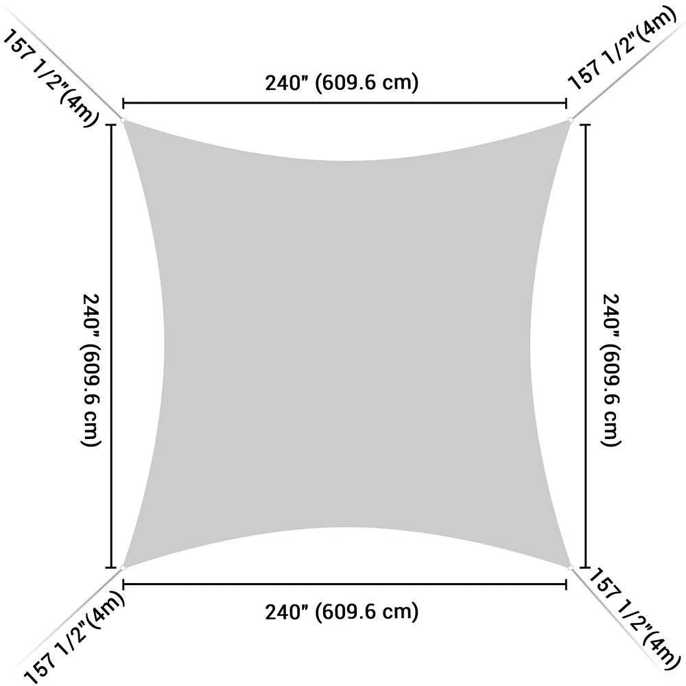 Brown White 20ft Sun Shade Canopy W45950