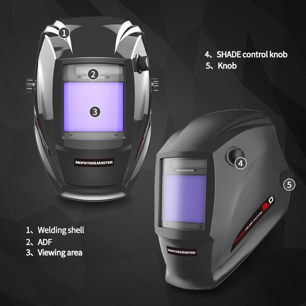 Auto Darkening Welding Helmet, 4 Arc Sensor, Pack of 2 C903