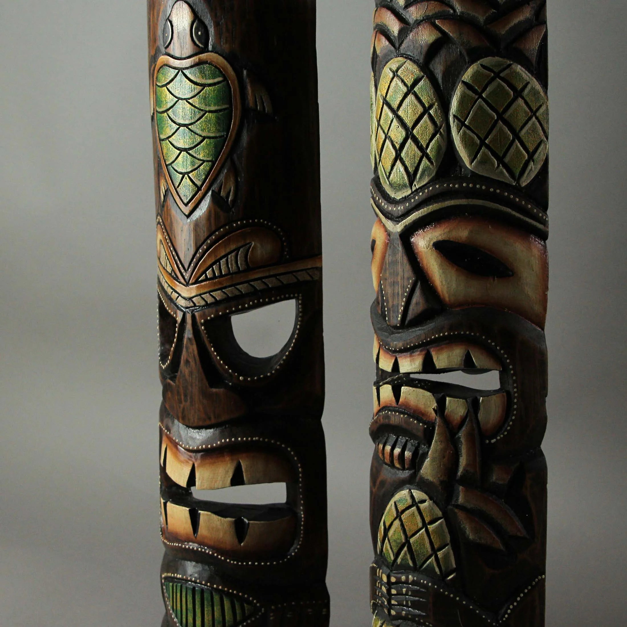 20 inch Wood Tiki Wall Mask Set of 2 O856515