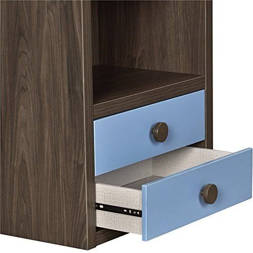 Blue Walnut Modular Bookcase with Drawers Y2326