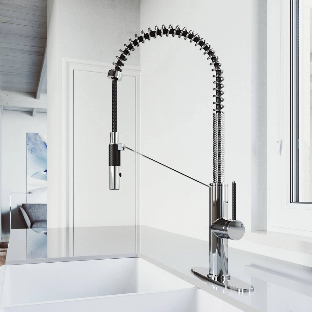 Chrome Magnetic Kitchen Faucet with Deck Plate J125