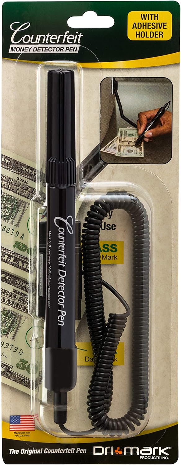 Dual Test Smart Money Pen with UV LED Cap Counterfeit Detector System Pack of 2 W880
