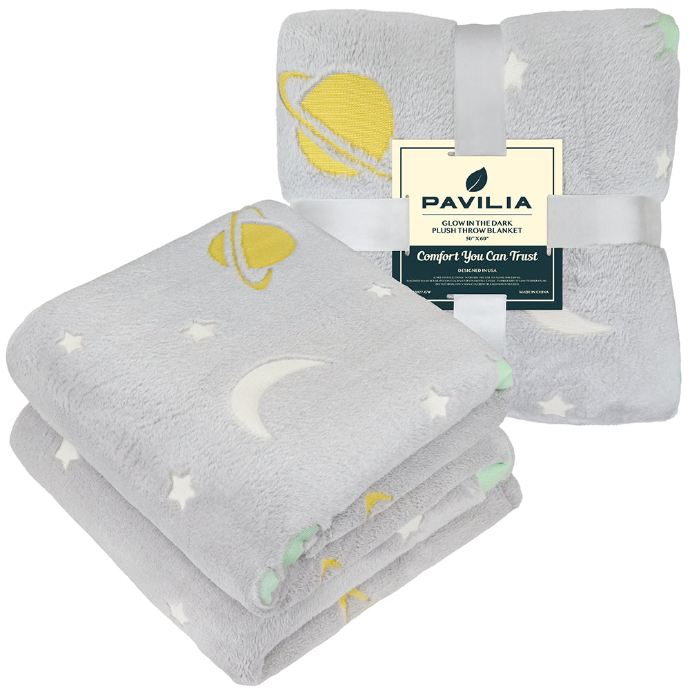 Glow in the Dark Soft Plush Fleece Blanket, 50x60 M66719