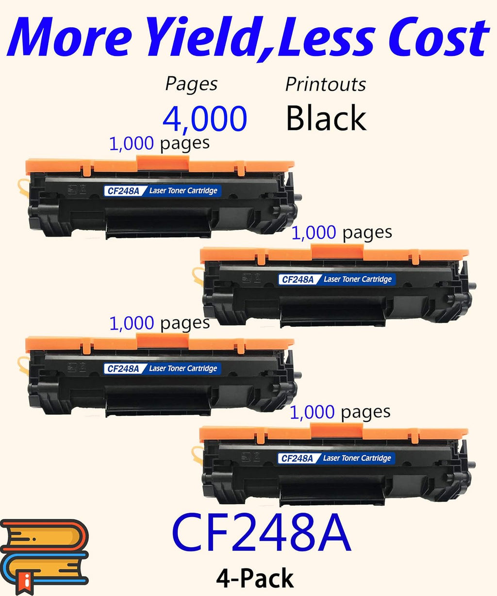 4-Pack Black Toner Cartridge for HP 48A Printer T45914